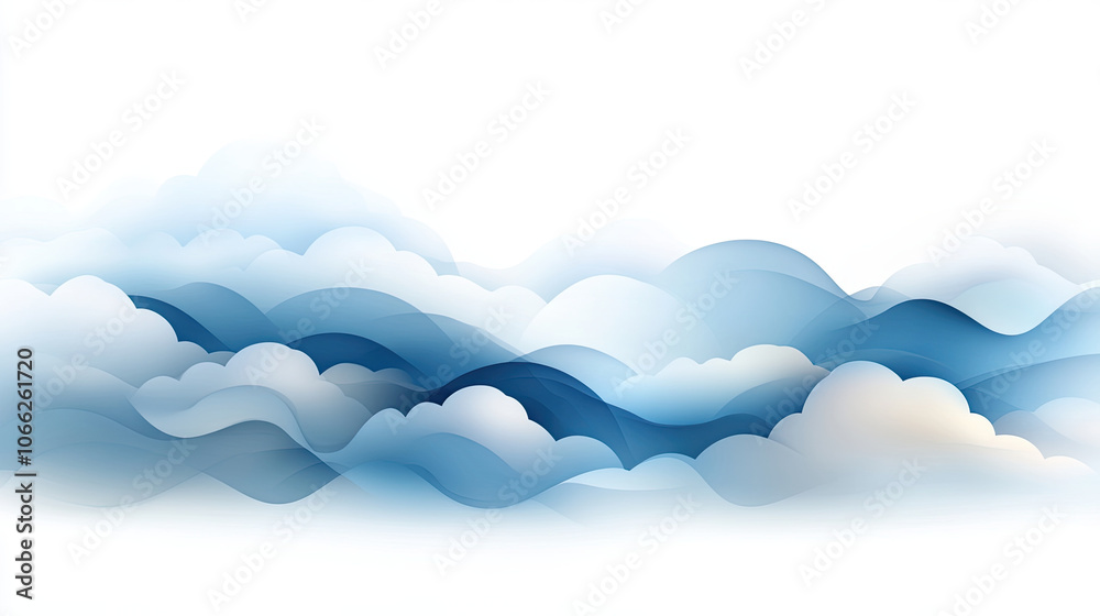 Expansive blue sky with soft clouds creating serene atmosphere. gentle waves of clouds evoke sense of calm and tranquility, perfect for relaxation or inspiration Expansive blue sky with soft clouds creating serene atmosphere. gentle waves of clouds evoke sense of calm and tranquility, perfect for relaxation or inspiration