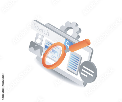 SEO optimization illustration can use for infographics, hero images and web banner