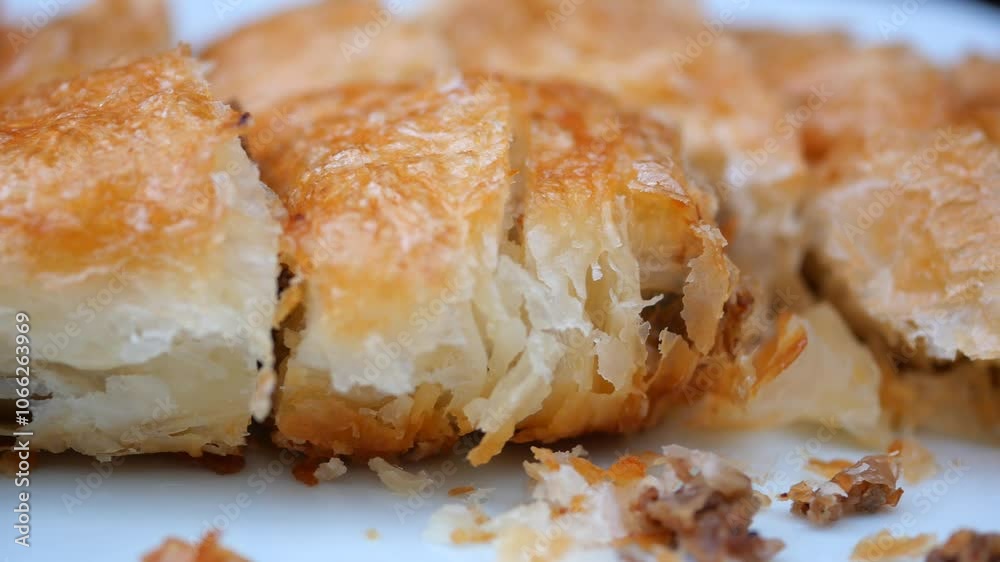 Traditional Turkish Cuisine Pastries borek on a plate Traditional Turkish Cuisine Pastries borek on a plate