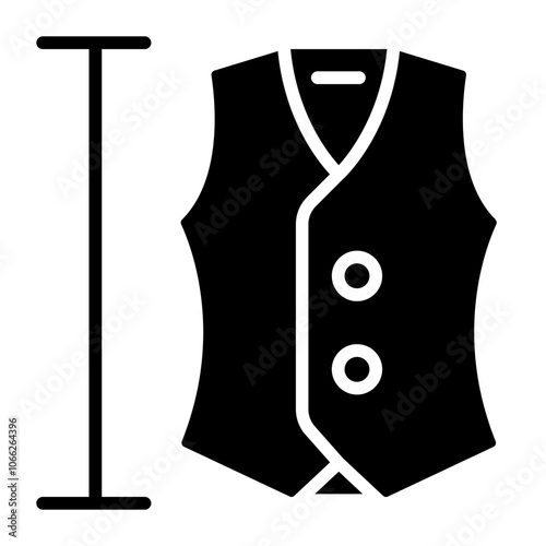 Waistcoat Size Solid Icon