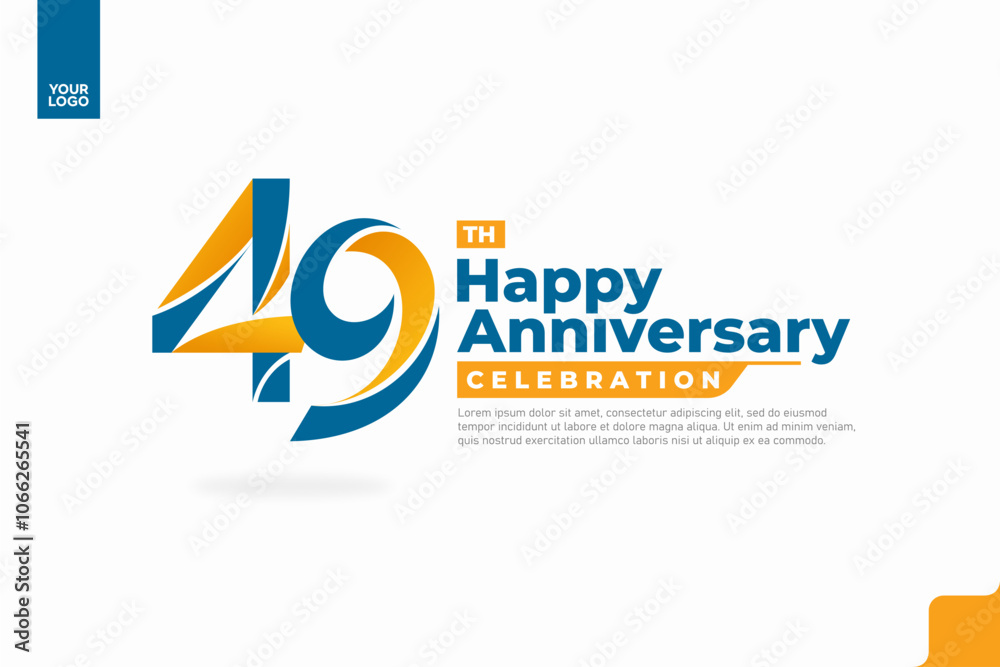 Fototapeta premium Number 49 logo icon design, 49th birthday logo number, anniversary 49