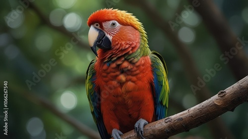 Wallpaper Mural a perches on a branch, its colorful feathers gleaming in the sunlight. Its bright yellow and blue feathers create a striking contrast against the lush green foliage. Torontodigital.ca