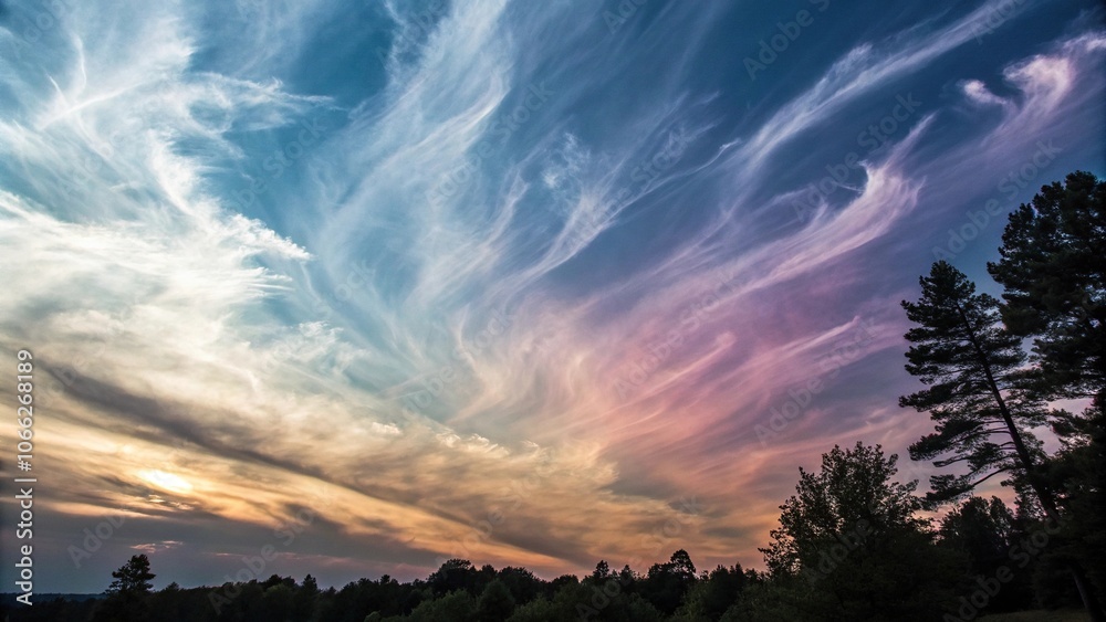 Fototapeta premium Swirling clouds of color in an abstract background with wispy shapes and gradient effects, vibrant, swirls, kaleidoscope