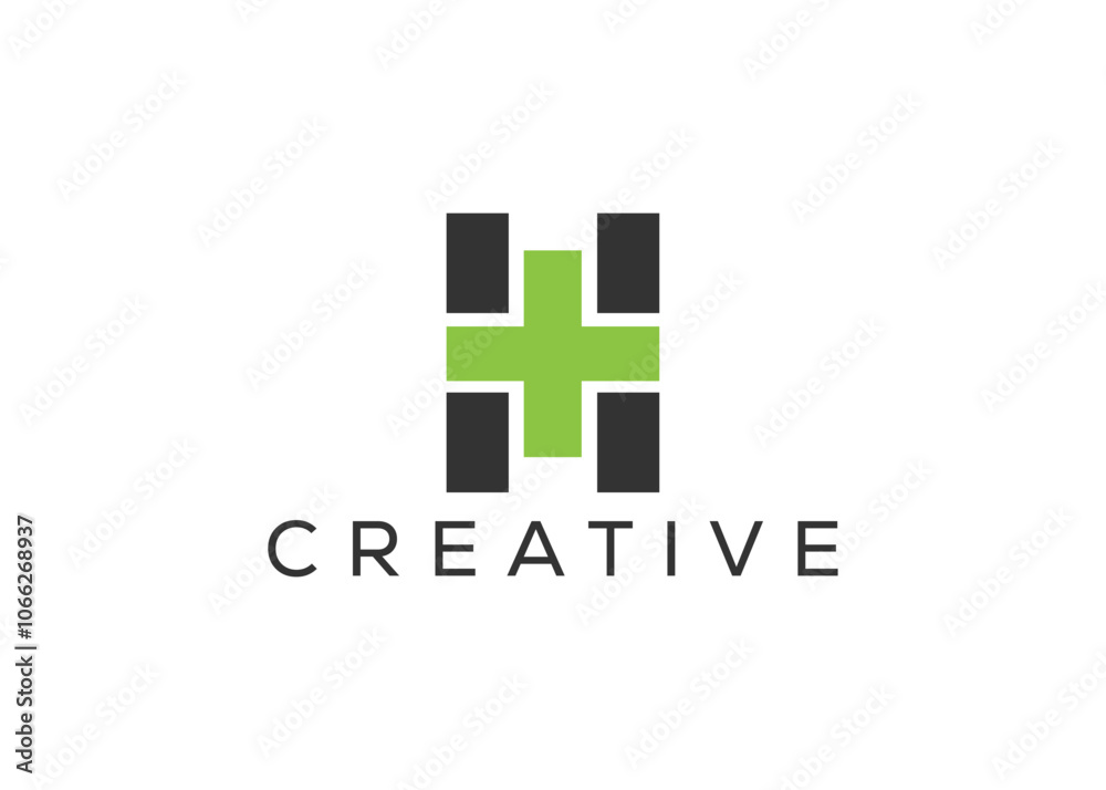 Fototapeta premium Creative and minimal Letter H plus logo design
