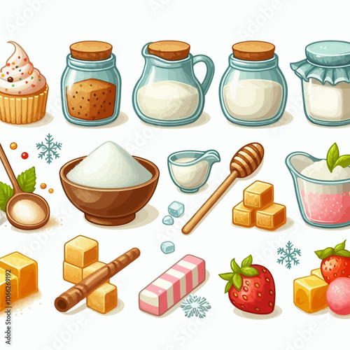 Sugar set vector illustration