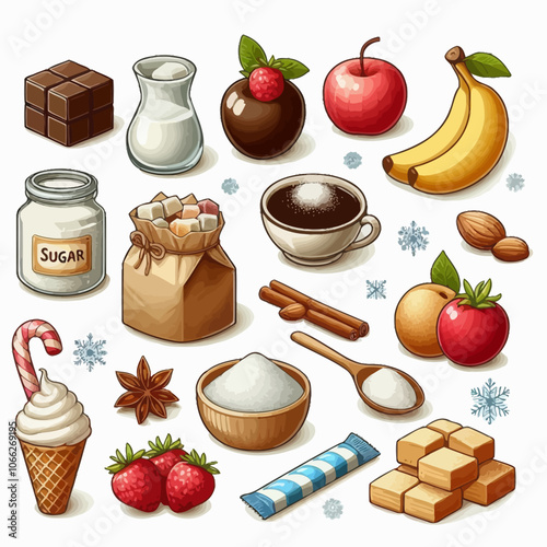 Sugar set vector illustration