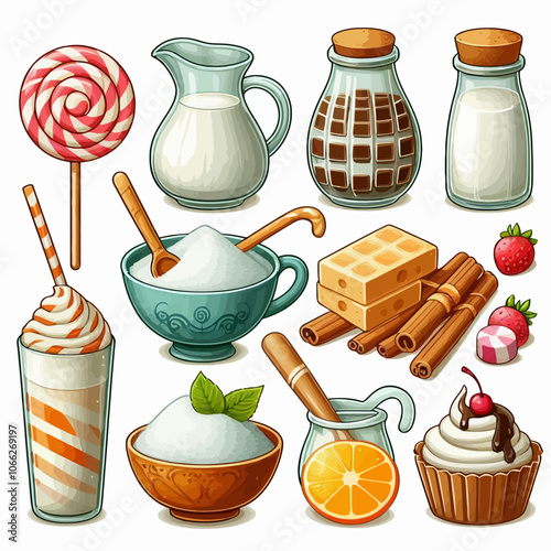Sugar set vector illustration