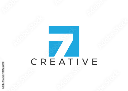 Creative and minimal number seven logo design