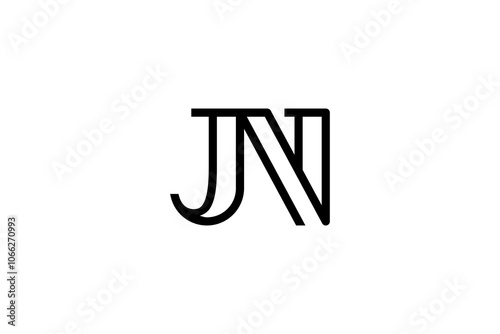 Simple Letter JN or NJ Logo Design Vector 