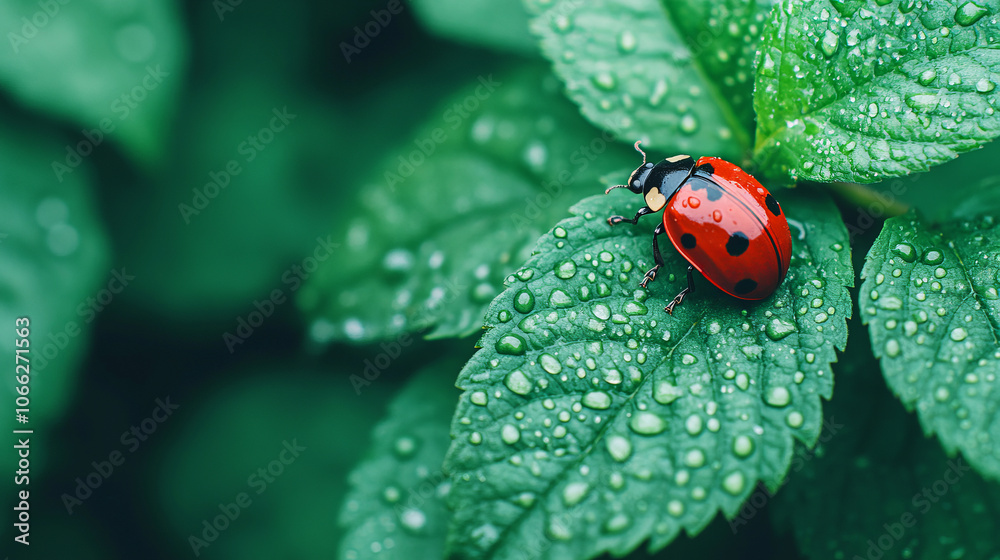 Fototapeta premium Discover how a ladybug enhances ecosystems and promotes biodiversity in our gardens