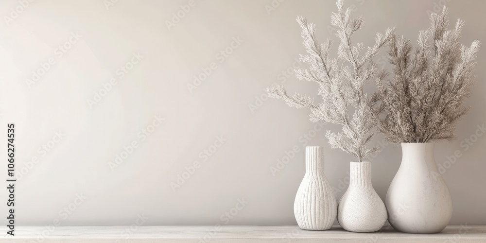 Minimalist Interior Design with Dried Flowers. Minimalist Interior Design with Dried Flowers.