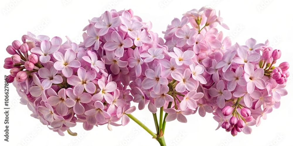 Obraz premium Pale pink collection of isolated lilac inflorescences, light pink, isolated, lilac, inflorescences, flowers, collection, delicate