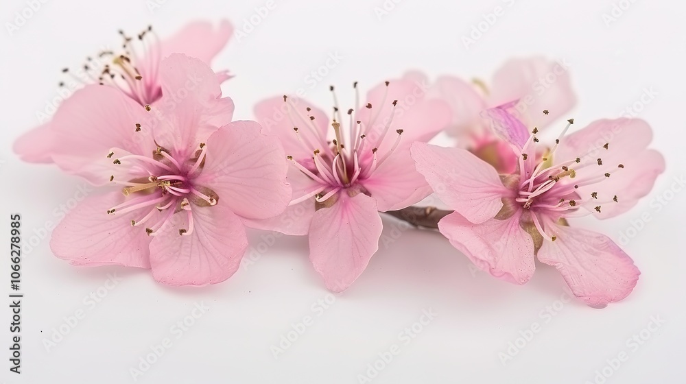 Pink Peach Blossoms on a White Background - a vibrant and refreshing visual. The blossoms create a cheerful and delicate atmosphere. Pink Peach Blossoms on a White Background - a vibrant and refreshing visual. The blossoms create a cheerful and delicate atmosphere.