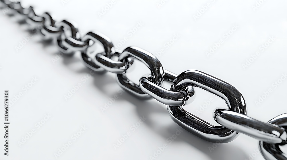 Fototapeta premium Steel chain on white background