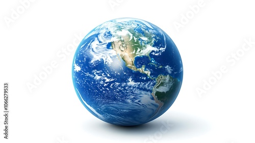 Fototapeta Naklejka Na Ścianę i Meble -  Blue planet earth isolated on white background