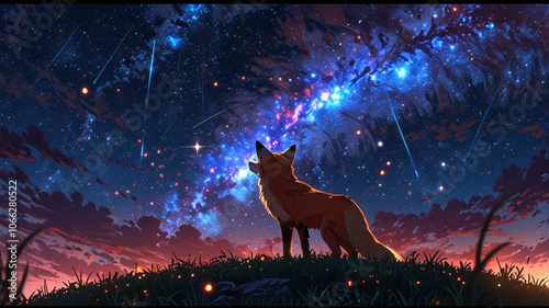 wolf howling at night