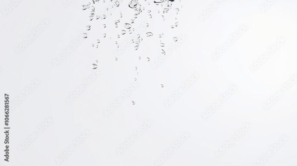 Droplets of water suspended in mid-air, splashing against a plain white background, creating an ethereal atmosphere, fluid dynamics, white, element Droplets of water suspended in mid-air, splashing against a plain white background, creating an ethereal atmosphere, fluid dynamics, white, element