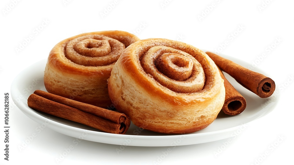 Cinnamon Rolls A plate of cinnamon rolls topped with icing