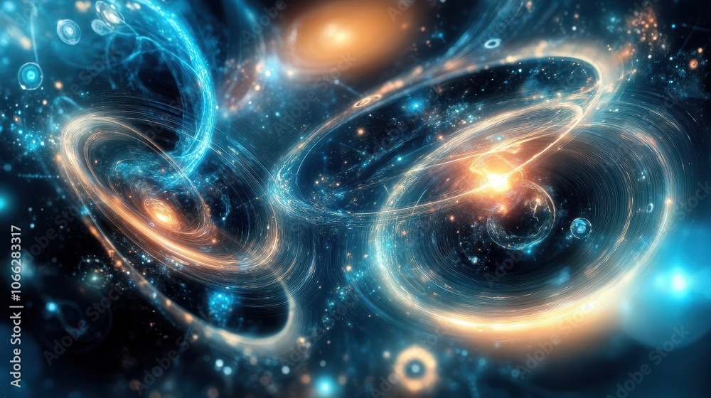 Obraz premium Quantum Fluctuations in Cosmic Space Visualization