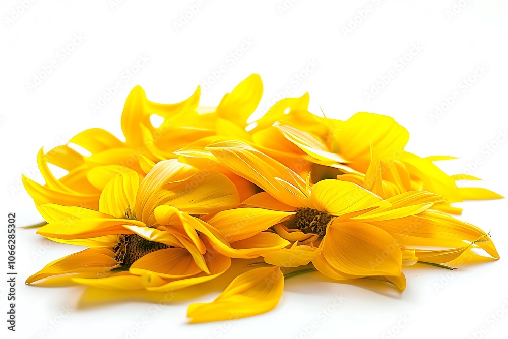Obraz premium Beautiful sunflower petals isolated on white background