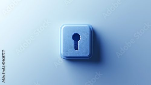 A minimalist image of a keyhole on a blue background, symbolizing security and access.