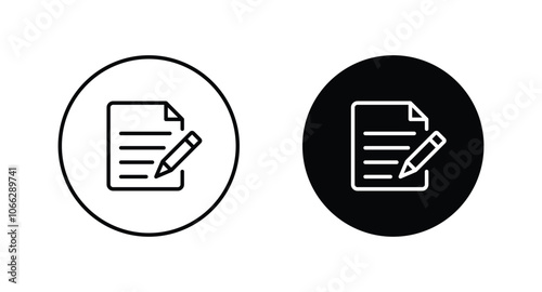document with pencil icon set. Form vector icon