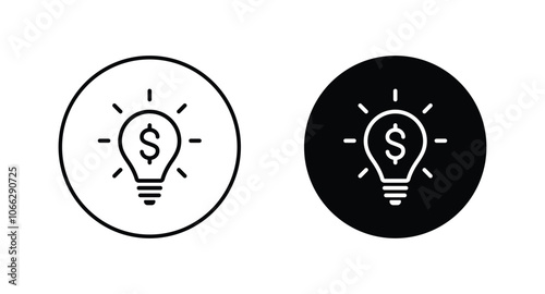 light bulb with dollar symbol icon vector	