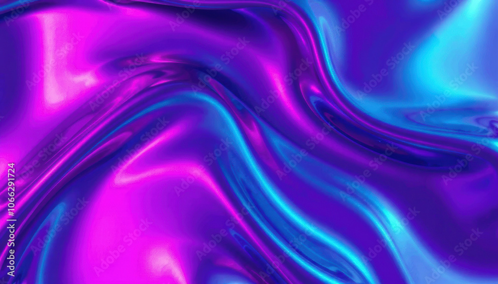 Obraz premium vibrant and smooth texture featuring shades of purple and blue, creating mesmerizing wave effect. Ideal for backgrounds and design projects