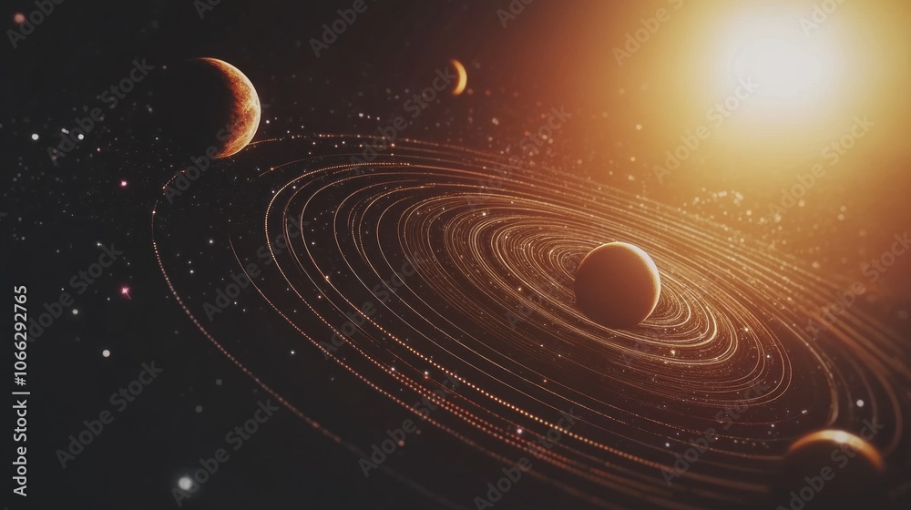 Obraz premium solar system with space for text 