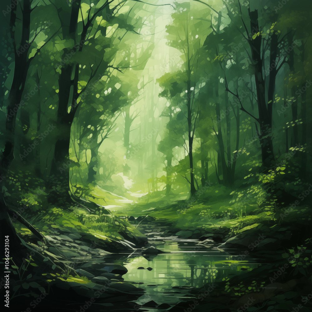 Naklejka premium Fantastic forest