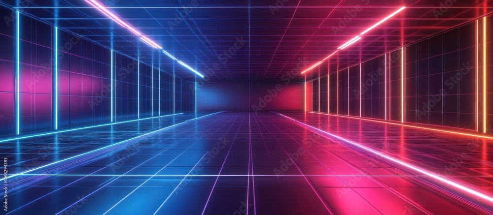 Neon Lights Corridor Neon Lights Corridor