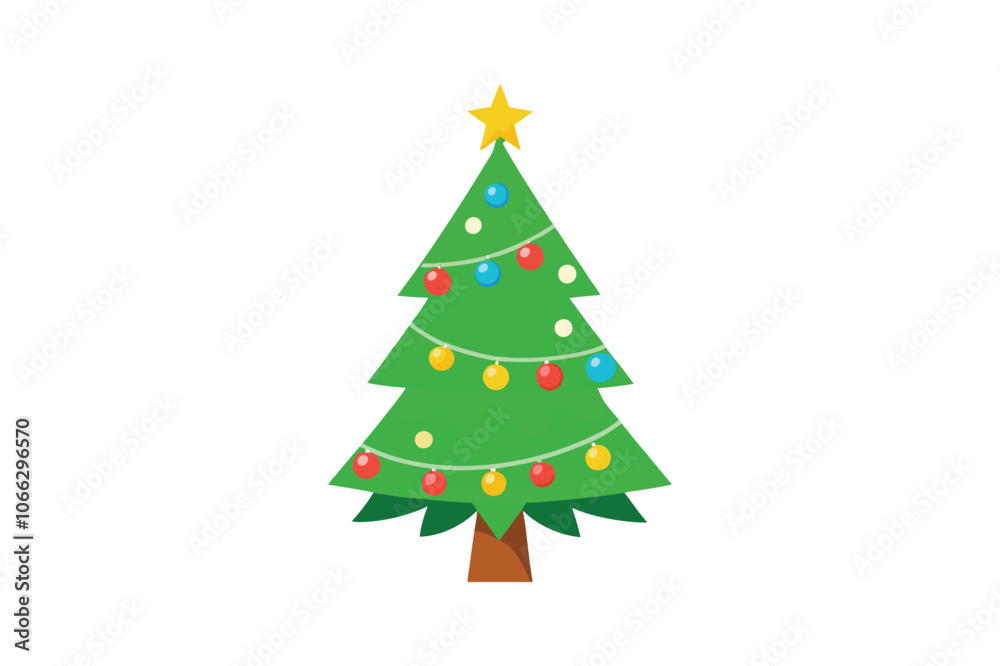 Obraz premium Christmas tree vector illustration, Christmas tree vector 