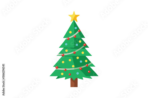 Christmas tree vector illustration, Christmas tree vector 