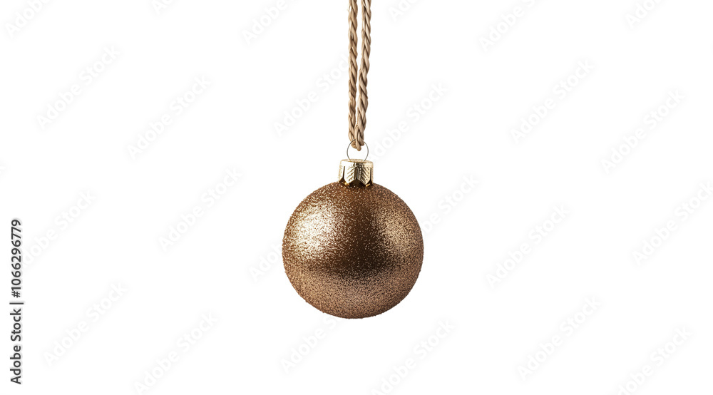 PNG, golden Christmas ball, isolated on white background, created using Generative AI technology. PNG, golden Christmas ball, isolated on white background, created using Generative AI technology.