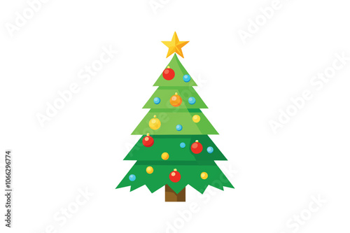 Christmas tree vector illustration, Christmas tree vector 