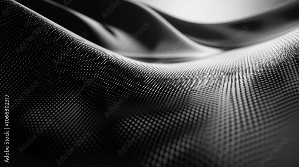 Naklejka premium Abstract Wavy Black and White Carbon Fiber Texture