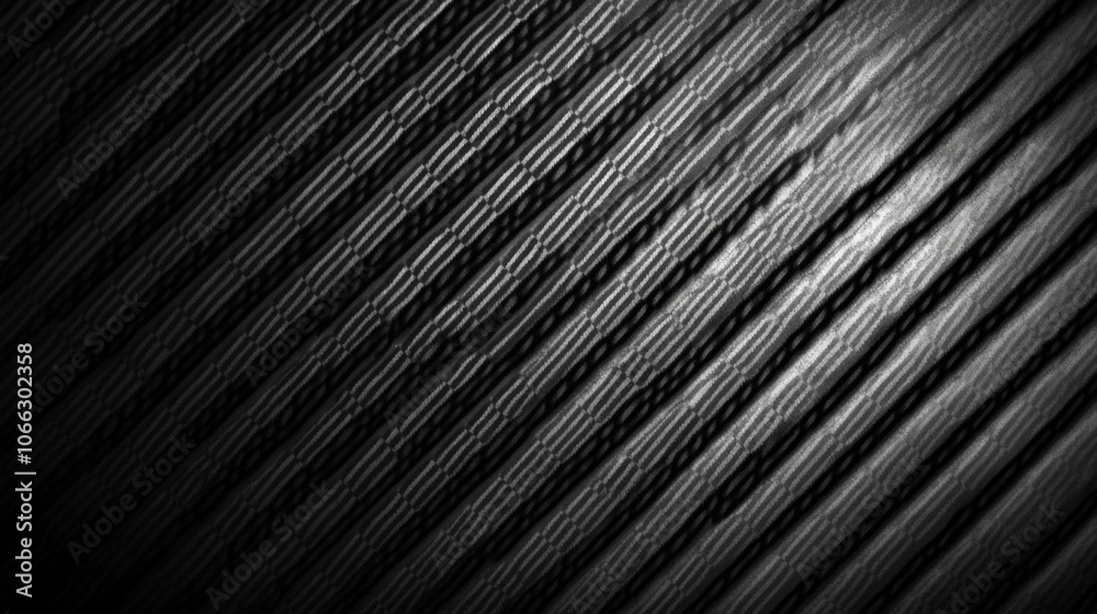 Obraz premium Abstract Black and White Diagonal Pattern with Textured Lines