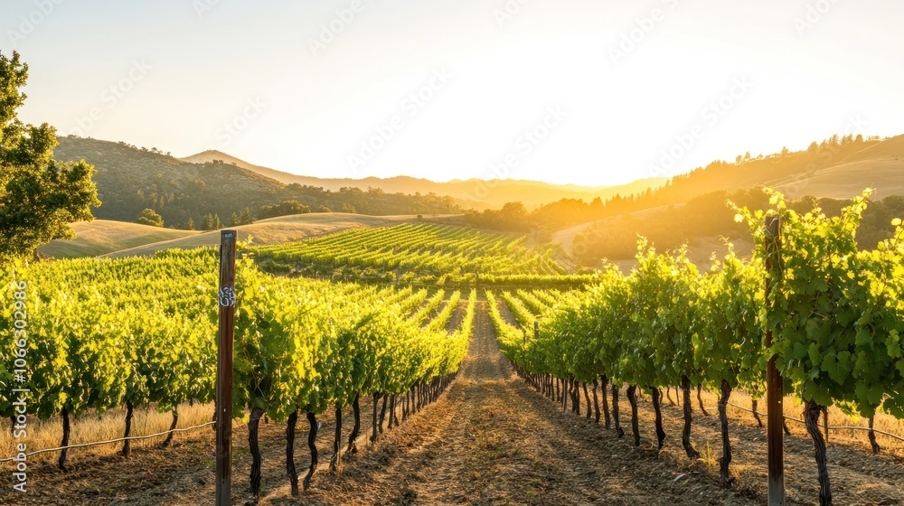 Obraz premium Vineyard Sunset