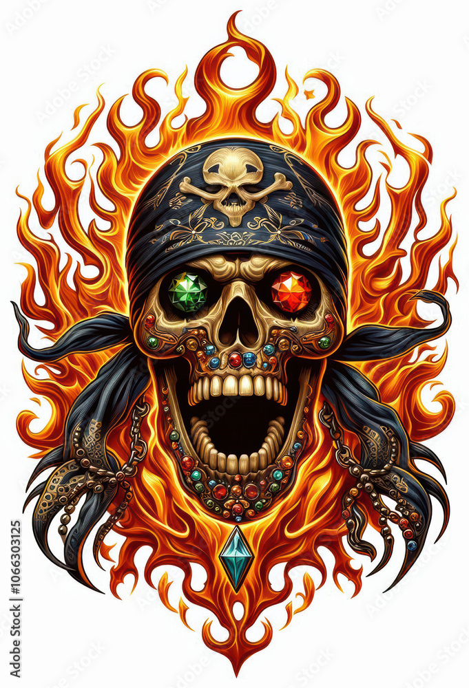 Naklejka premium TATOO タトゥ 刺青ドクロ 