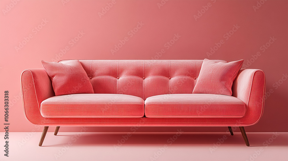 Fototapeta premium Minimalist room interior with furniture background and copy space