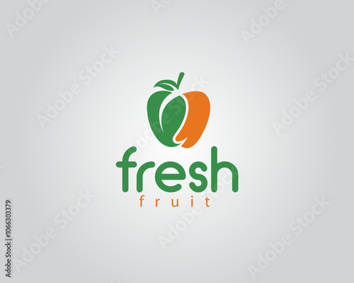 creative fruit combined with leaves logo design