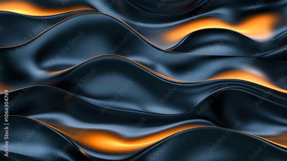 Obraz premium Abstract Blue and Orange Liquid Waves