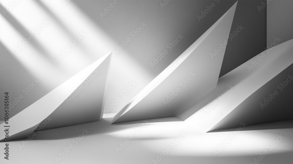Geometric 3d smooth pastel shapes. Abstract background with black and white colour palette Geometric 3d smooth pastel shapes. Abstract background with black and white colour palette
