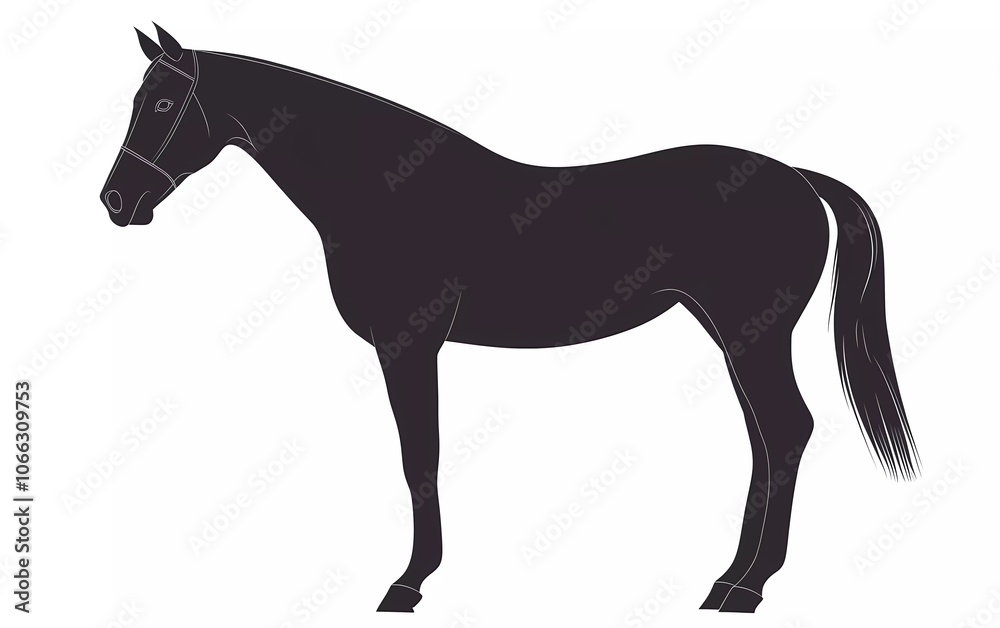 black flat style horse silhouette vector. isolated on white background black flat style horse silhouette vector. isolated on white background