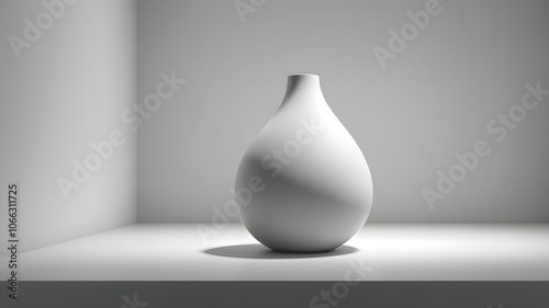 white vase on a gray background