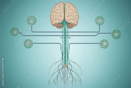 Trigeminal Nerve Connection Flowchart Illustration
