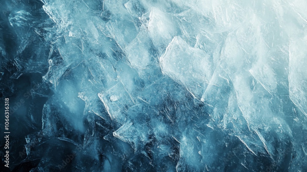 Abstract Close-Up of Cracked and Textured Ice Abstract Close-Up of Cracked and Textured Ice
