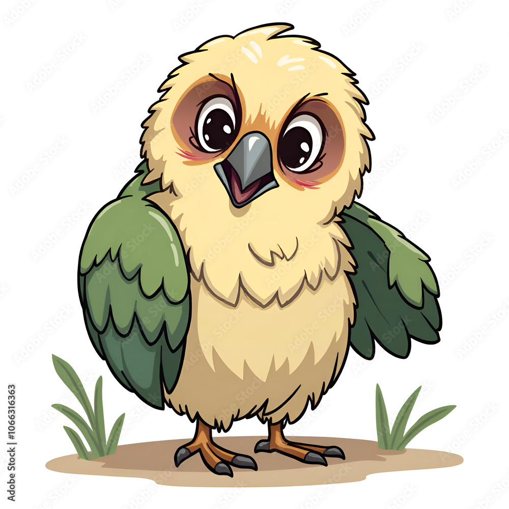 Obraz premium Embrace the joy of imagination with a cheerful cartoon bird, digital illustration of character design concept.
