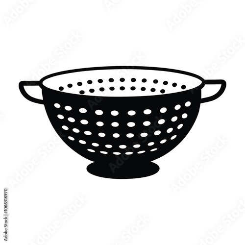 strainer silhouette vector art for kitchen tool design