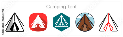 Free Download A set of 5 Camping Tent icons as Tent, Camping, Outdoors - GFXLoad